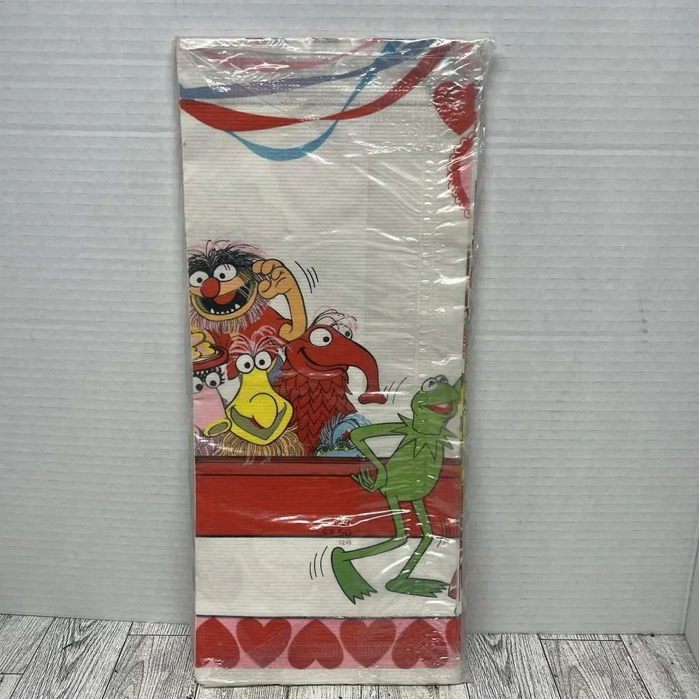 Vintage Muppets Hallmark Valentine's Day‎ Paper Tablecloth Table Cover - NOS